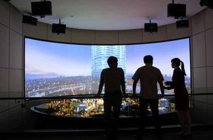 房地產弧幕數(shù)字沙盤